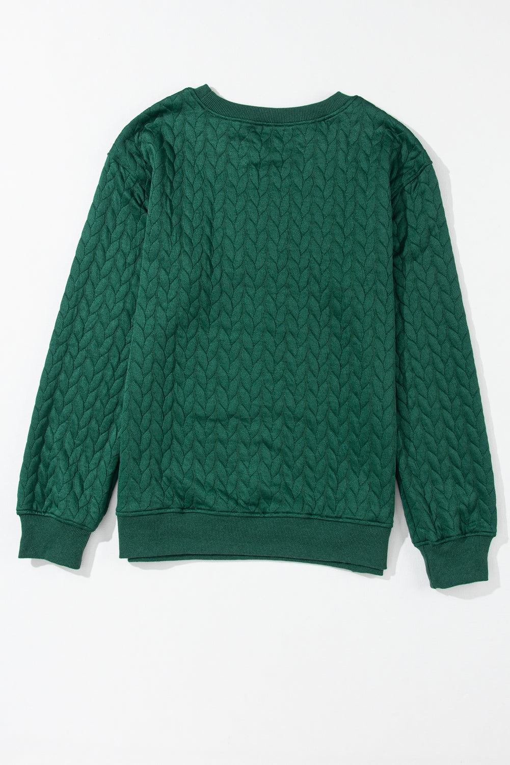 Blackish Green Merry And Bright Cable Knit Pullover Sweatshirt