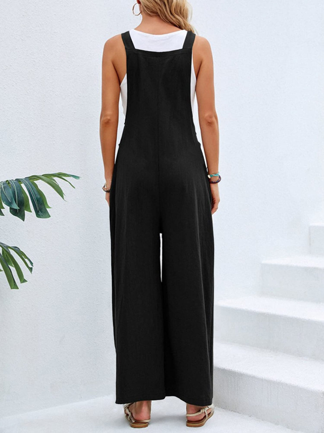 Full Size Square Neck Wide Strap Overalls - Stylish & Comfortable