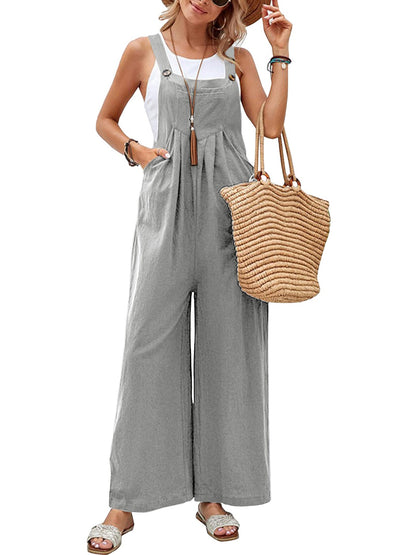 Full Size Square Neck Wide Strap Overalls - Stylish & Comfortable