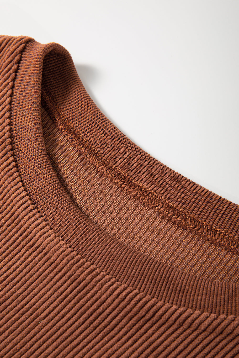 Chestnut Ribbed Corduroy Oversized Sweatshirt