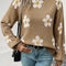 Perfee Floral Dropped Shoulder Sweater