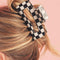 Black Checkered Print Hollow Out Hair Clip