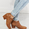 MMShoes Trust Yourself Embroidered Crossover Cowboy Bootie in Caramel