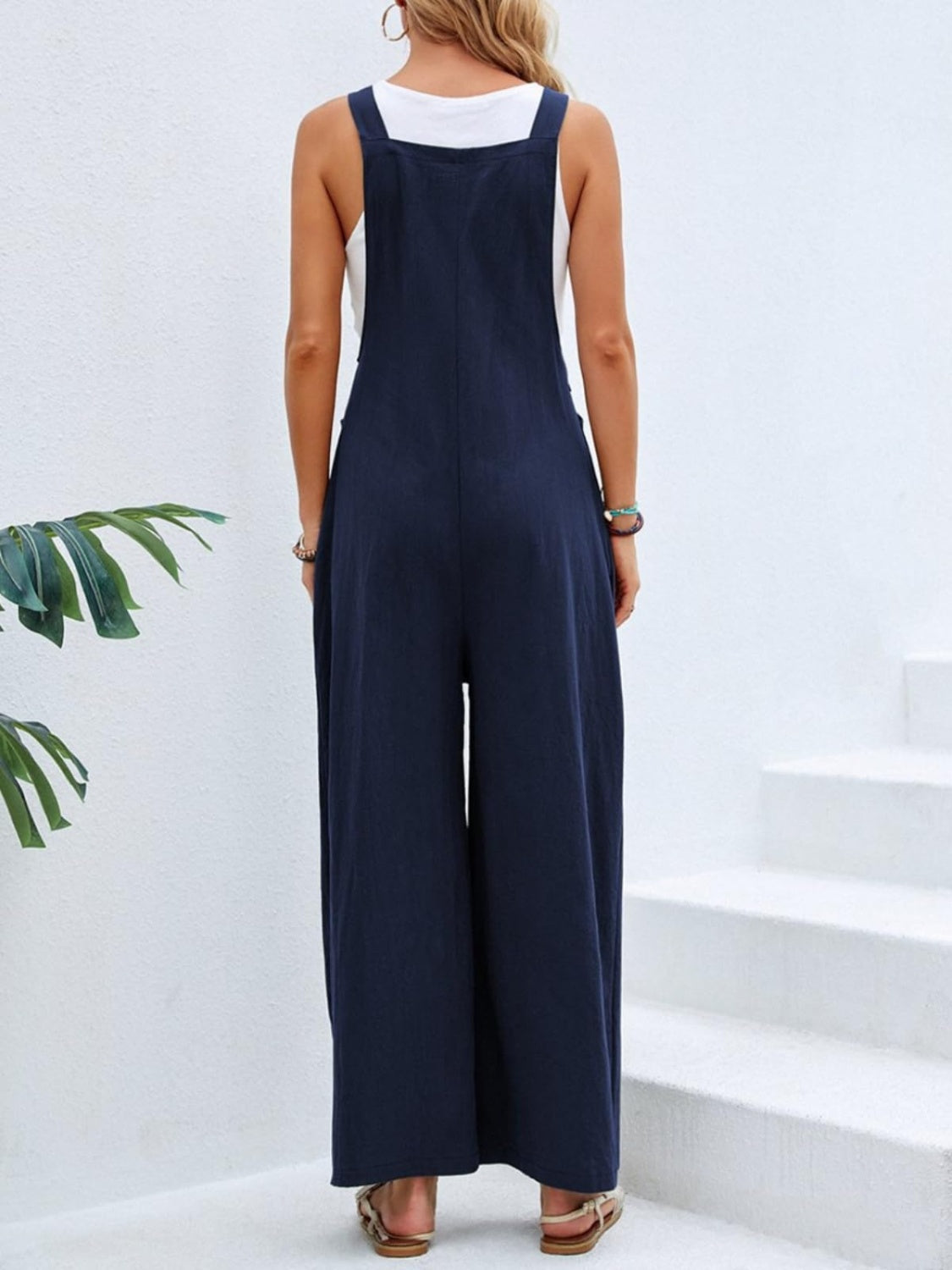 Full Size Square Neck Wide Strap Overalls - Stylish & Comfortable