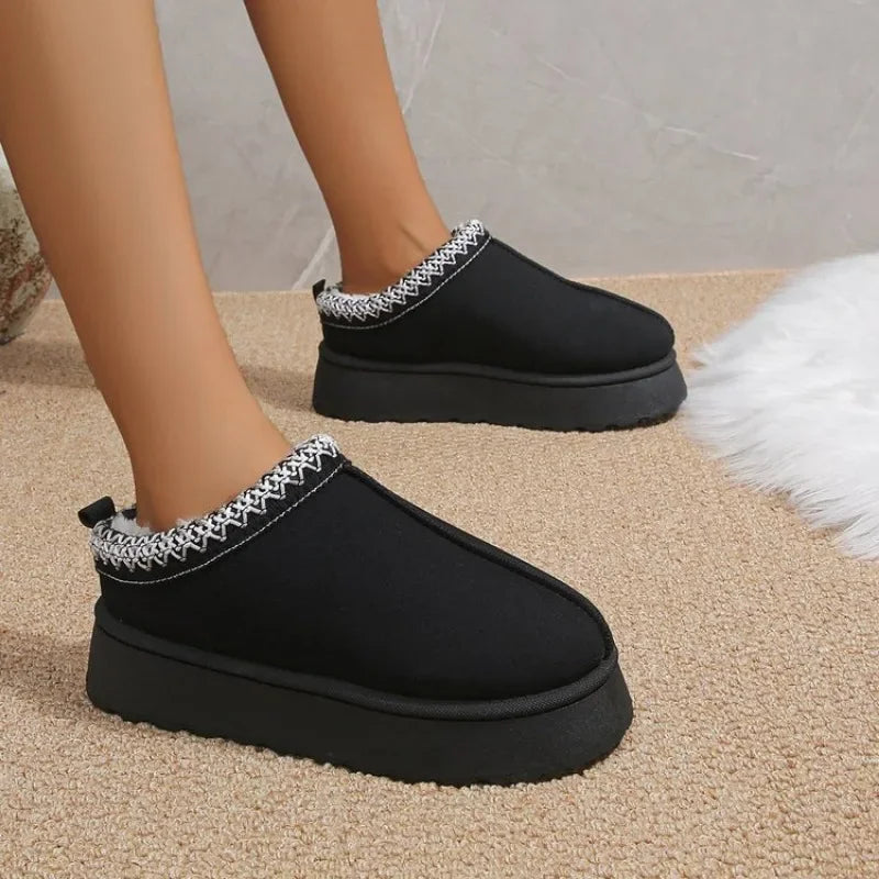 2023 Suede Plush Winter Ankle Flats for Women - Stylish & Warm