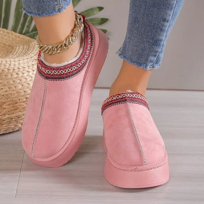 2023 Suede Plush Winter Ankle Flats for Women - Stylish & Warm