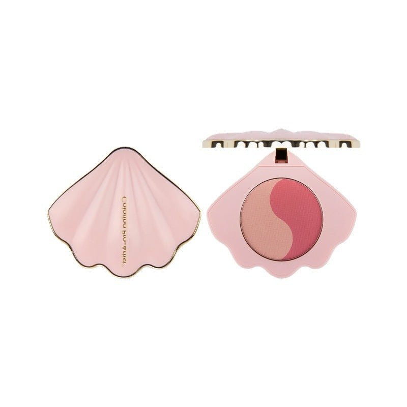 Makeup Shell Double Color Mirror Powder Blusher