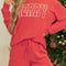 MERRY Round Neck Long Sleeve Top and Shorts Lounge Set