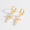 925 Sterling Silver Zircon Cross Earrings for Elegant Style