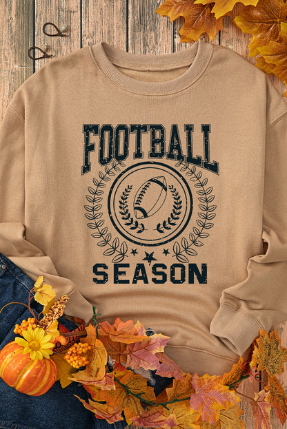 Khaki Game Day Rugby Football Season Graphic Sweatshirt