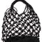 Black Net Crochet Mesh Beach Bag Handbag-2